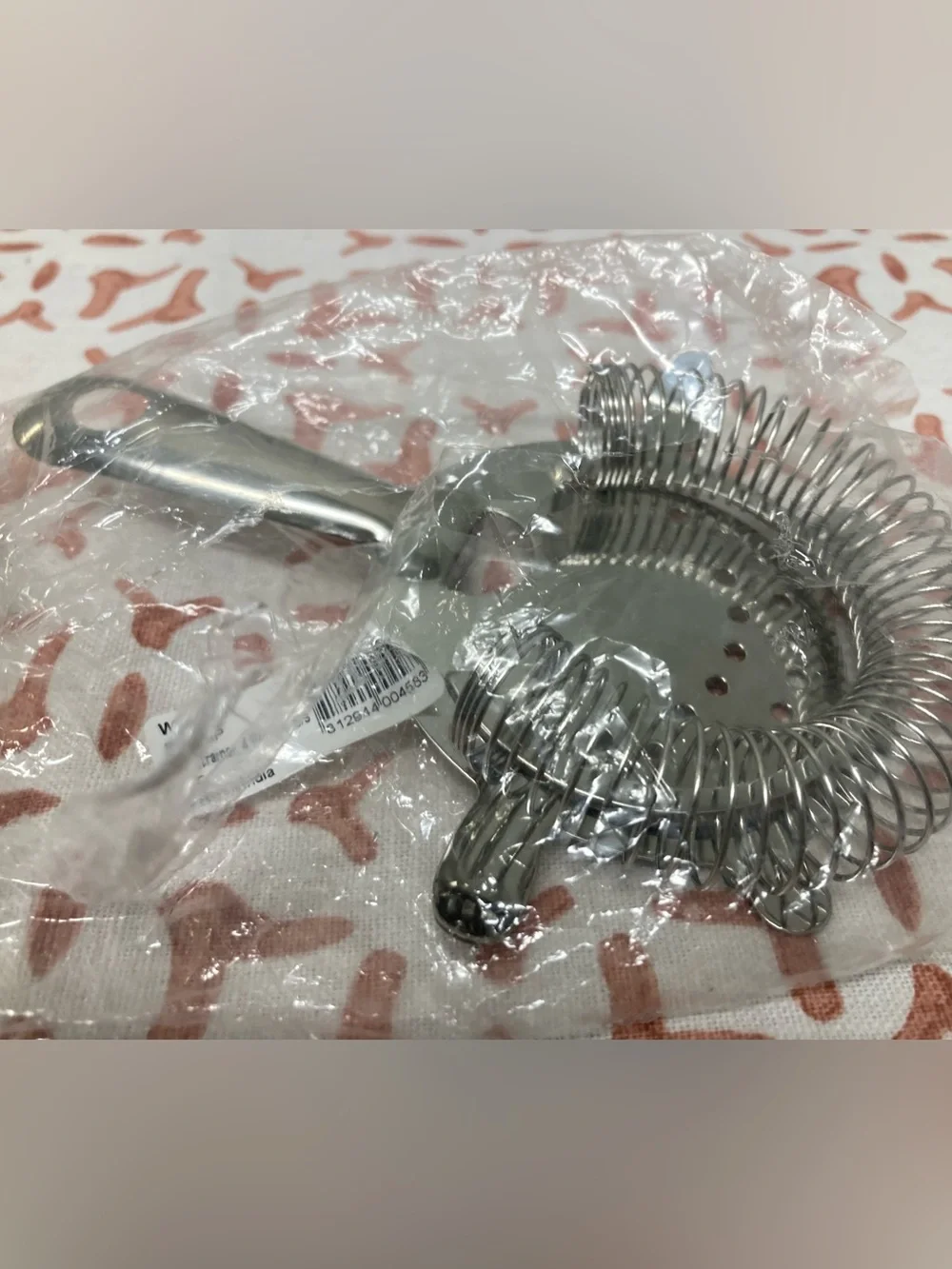 Set of 2 silver stainless steel bar tools fine mesh strainer 4 prong strainer